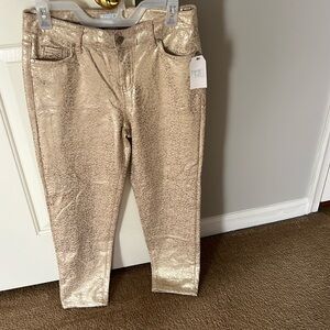 Pants yellow and white cheetah design